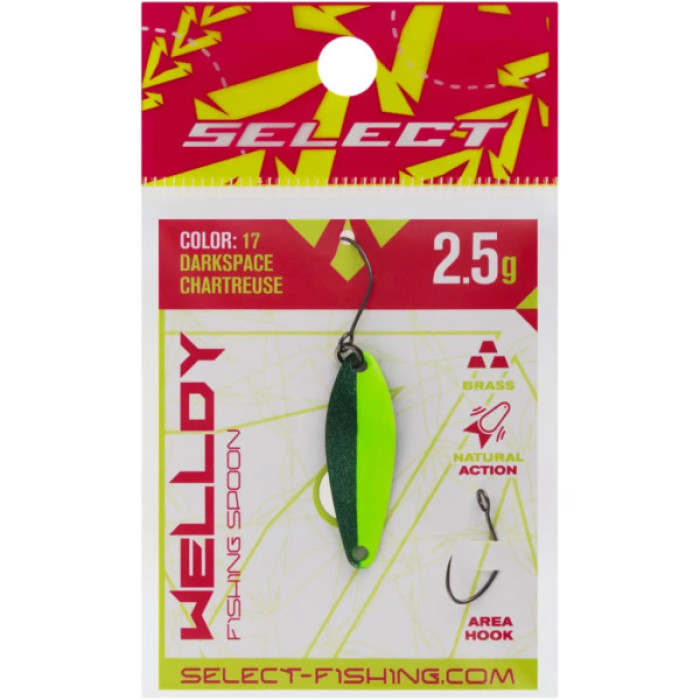 Блешня Select Welldy 2.5g 31mm 17 DarkSpace Chartreuse (1870.81.10)