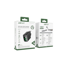 Зарядний пристрій Acefast 2xUSB 12W A86 black (6974316283270)