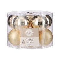 Ялинкова іграшка House Of Seasons Скляні кульки 10 шт D6 см Шампань (8718861800289)