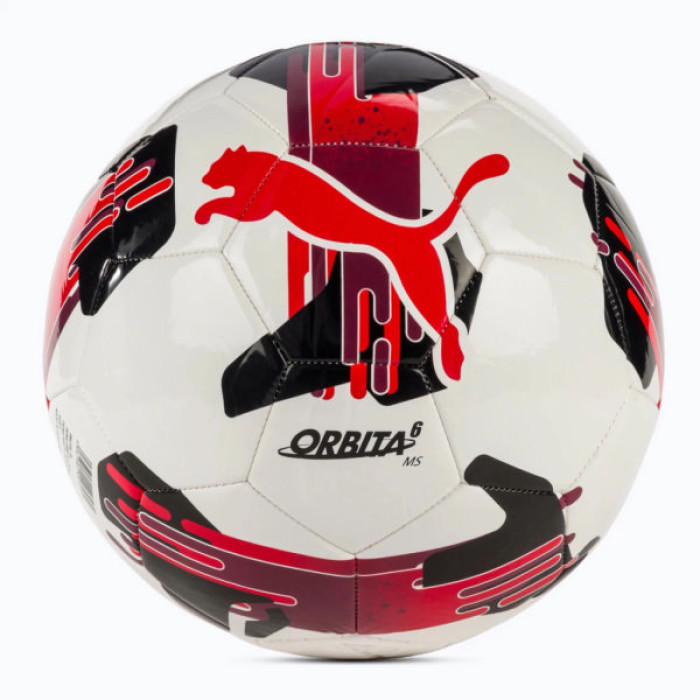 М'яч футбольний Puma Orbita 6 MS 084335-04 білий, чорний, бордовий 4 (4067981497263)