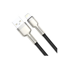Дата кабель USB 2.0 AM to Lightning 1.0m Cafule Metal 2.4A black Baseus (CALJK-A01)