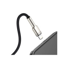 Дата кабель USB 2.0 AM to Lightning 1.0m Cafule Metal 2.4A black Baseus (CALJK-A01)