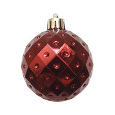 Ялинкова іграшка Chomik пластикові кульки компл. 16 шт, 6см, бордо (5900779853140_3)