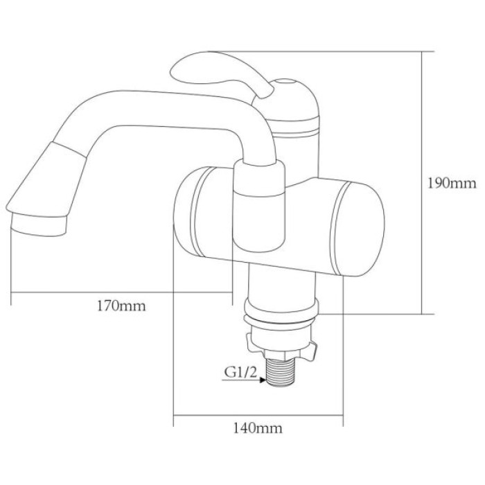 Проточний водонагрівач AQUATICA LZ 3.0кВт 0.4-5бар для рако (LZ-5A211W)