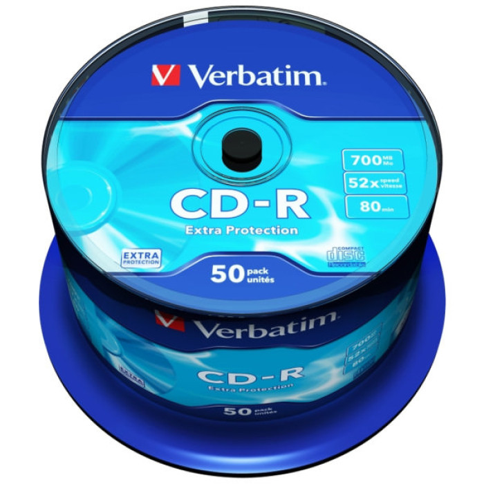 Диск CD Verbatim CD-R 700Mb 52x Cake box 50 Extra (43351)