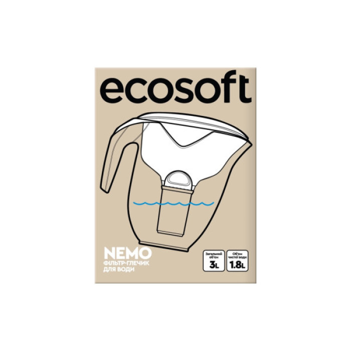 Фільтр-глечик Ecosoft НЕМО перлинний 3л (4820056807097)