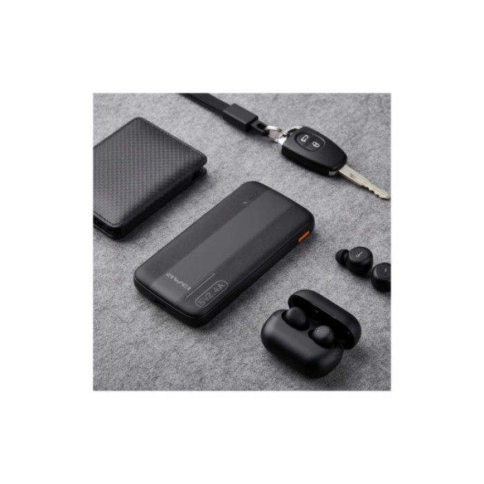 Батарея універсальна AWEI 10000mAh P20K, 12W, Black (6954284009744)