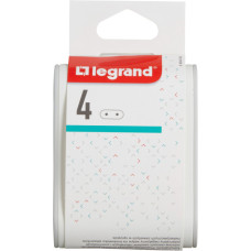 Мережевий розгалужувач LEGRAND Стандарт 4х2К бічні розетки 6А Білий/Сірий (049400)