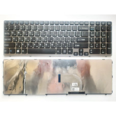 Клавіатура ноутбука Sony SVE15 (E15 Series) черная с серой рамкой UA (A43539)