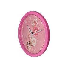 Настінний годинник Optima Donut пластиковий, рожевий (O52103)