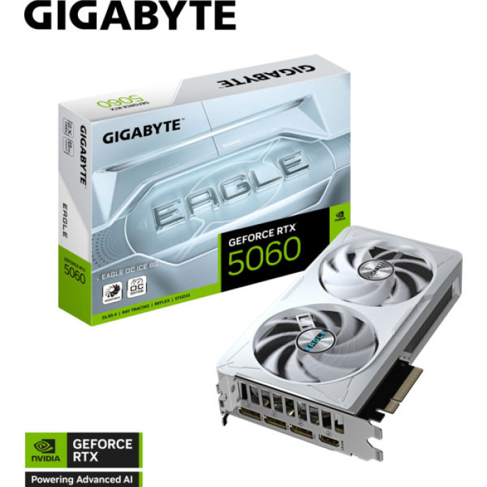 Відеокарта GIGABYTE GeForce RTX5060 8Gb EAGLE OC ICE (GV-N5060EAGLEOC ICE-8GD)