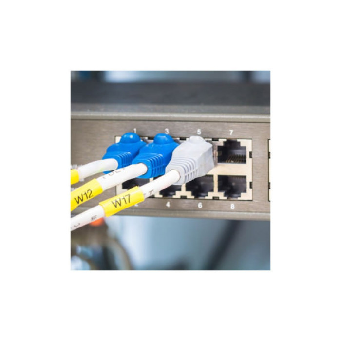 Стрічка для принтера етикеток UKRMARK B-Hs611, аналог HSe611, термозбіжна, 1,7-3,2мм, 5,8мм х 1,5м, black on yellow (900409)