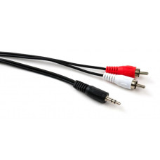 Кабель мультимедійний 3.5mm M to 2xRCA M 5.0m Vinga (VCPDCJ35MRCA25BK)