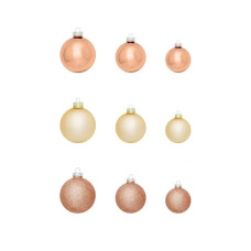 Ялинкова іграшка House Of Seasons Скляні кульки 26 шт D7 см D6 см D5 см Рожеві (8718861800548)
