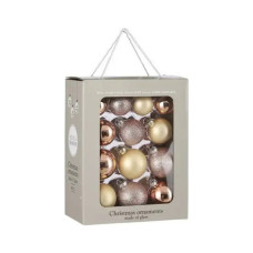 Ялинкова іграшка House Of Seasons Скляні кульки 26 шт D7 см D6 см D5 см Рожеві (8718861800548)