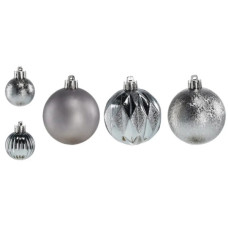 Ялинкова іграшка Chomik пластикові кульки компл. 44шт, 3/6см, срібні (5900779877726_1)