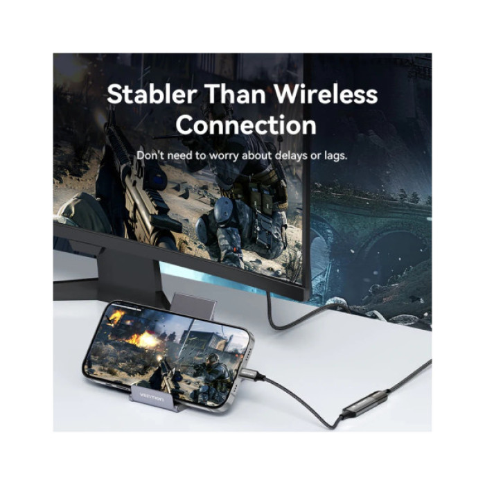 Кабель мультимедійний USB-C to DisplayPort M 0.25m 8K black Vention (CRGBC)