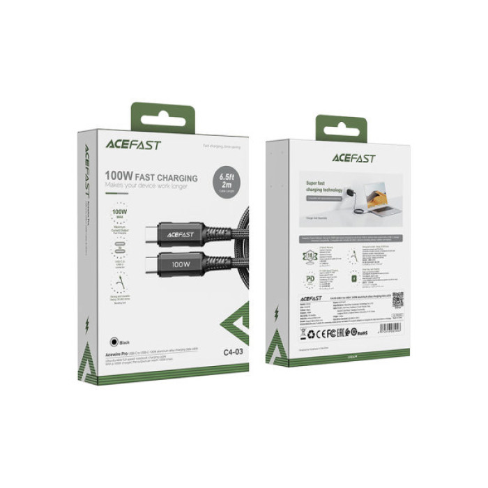 Дата кабель USB-C to USB-C 2.0m 100W C4-03 Acefast (6974316280996)