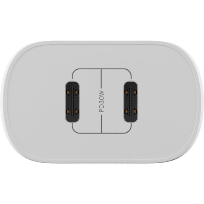 Зарядний пристрій Globex 2xUSB-C 30W FastPower white (30WCC)