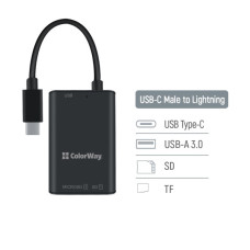 Зчитувач флеш-карт ColorWay USB-C to USB 3.0/SD/MicroSD (CW-CR-02)