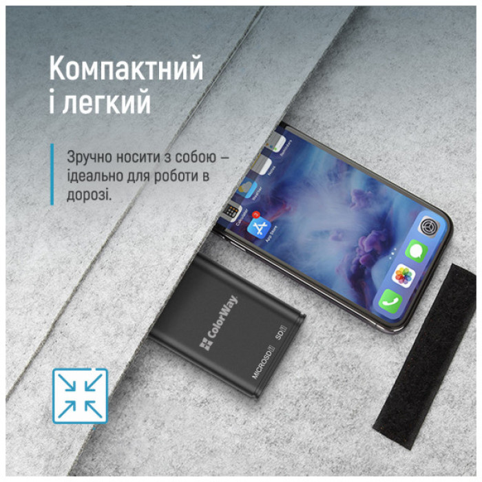 Зчитувач флеш-карт ColorWay USB-C to USB 3.0/SD/MicroSD (CW-CR-02)