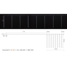 Гірлянда Delux Snowfall C 384LED 8х0.5 м IP44 EN Синя/Прозора (90017980)
